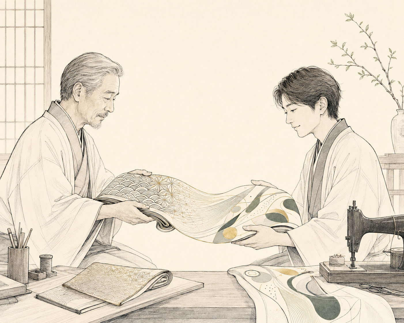 伝統の柄と技術を受け継ぐ二人の職人