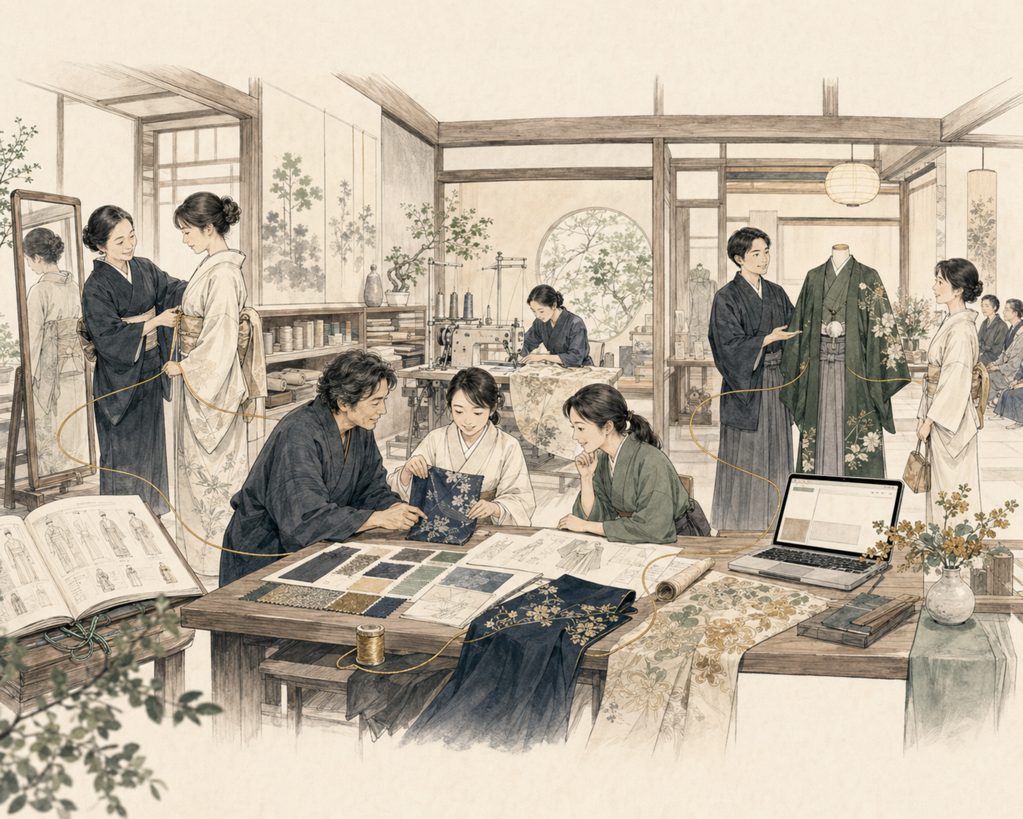 和装の技術を伝え、企画し、支える人々